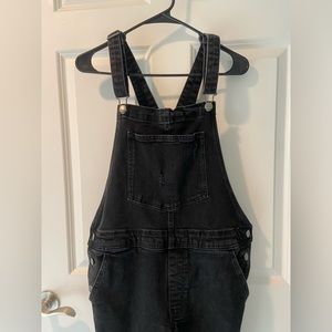 Black Old Navy Distressed Overalls